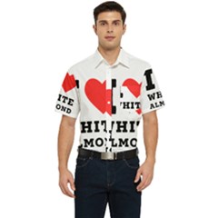 I Love White Almond Men s Short Sleeve Pocket Shirt  by ilovewhateva