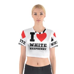 I Love White Raspberry Cotton Crop Top by ilovewhateva