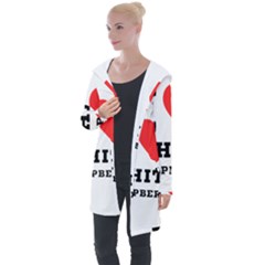 I Love White Raspberry Longline Hooded Cardigan by ilovewhateva