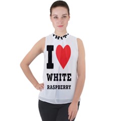 I Love White Raspberry Mock Neck Chiffon Sleeveless Top by ilovewhateva