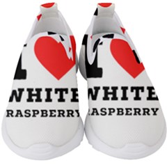 I Love White Raspberry Kids  Slip On Sneakers by ilovewhateva