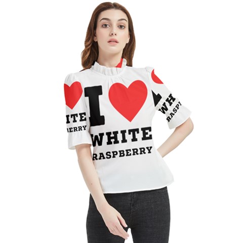 I Love White Raspberry Frill Neck Blouse by ilovewhateva