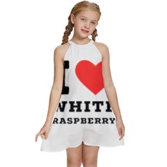 I Love White Raspberry Kids  Halter Collar Waist Tie Chiffon Dress by ilovewhateva