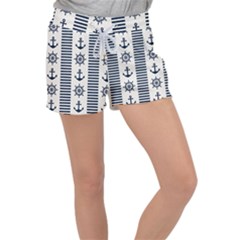 Nautical-seamless-pattern-vector-illustration Women s Velour Lounge Shorts by Salman4z