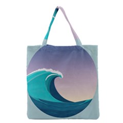 Tsunami Tidal Waves Wave Minimalist Ocean Sea Grocery Tote Bag