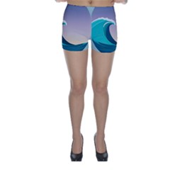 Tsunami Tidal Waves Wave Minimalist Ocean Sea Skinny Shorts