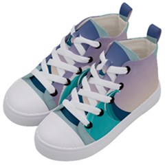 Tsunami Tidal Waves Wave Minimalist Ocean Sea Kids  Mid-top Canvas Sneakers