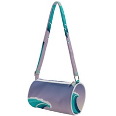 Tsunami Tidal Waves Wave Minimalist Ocean Sea Mini Cylinder Bag by Ravend