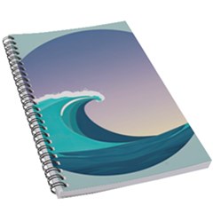 Tsunami Tidal Waves Wave Minimalist Ocean Sea 5 5  X 8 5  Notebook by Ravend