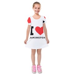 I Love Lamington Kids  Short Sleeve Velvet Dress by ilovewhateva