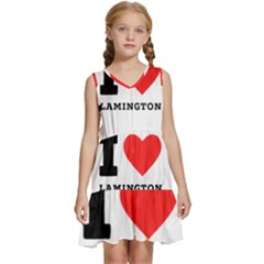 I Love Lamington Kids  Sleeveless Tiered Mini Dress by ilovewhateva