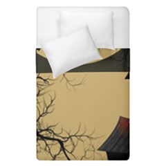 Halloween Moon Haunted House Full Moon Dead Tree Duvet Cover Double Side (single Size) by Ravend