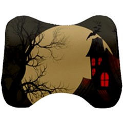 Halloween Moon Haunted House Full Moon Dead Tree Head Support Cushion