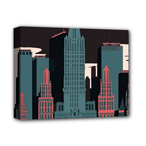New York City Nyc Skyline Cityscape Deluxe Canvas 14  X 11  (stretched) by Ravend