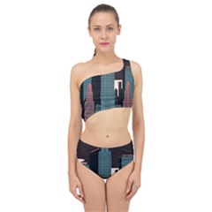 New York City Nyc Skyline Cityscape Spliced Up Two Piece Swimsuit by Ravend