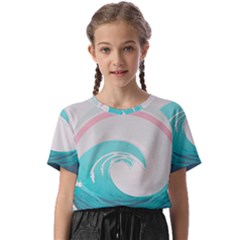 Tidal Wave Ocean Sea Tsunami Wave Minimalist Kids  Basic Tee by Ravend