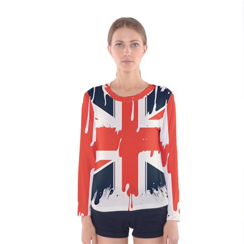 Union Jack England Uk United Kingdom London Women s Long Sleeve Tee by Ravend