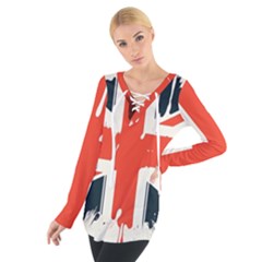 Union Jack England Uk United Kingdom London Tie Up Tee