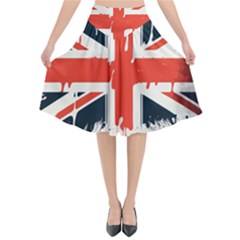 Union Jack England Uk United Kingdom London Flared Midi Skirt by Ravend