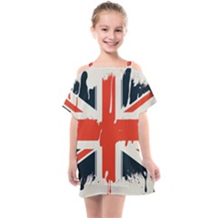 Union Jack England Uk United Kingdom London Kids  One Piece Chiffon Dress