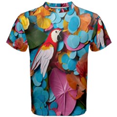 Confetti Tropical Ocean Themed Background Abstract Men s Cotton Tee
