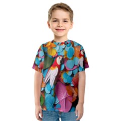 Confetti Tropical Ocean Themed Background Abstract Kids  Sport Mesh Tee