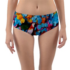 Confetti Tropical Ocean Themed Background Abstract Reversible Mid-waist Bikini Bottoms