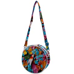 Confetti Tropical Ocean Themed Background Abstract Crossbody Circle Bag