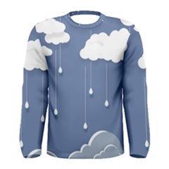 Clouds Rain Paper Raindrops Weather Sky Raining Men s Long Sleeve Tee