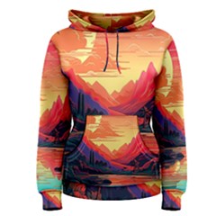 Tropical Landscape Island Background Wallpaper Women s Pullover Hoodie