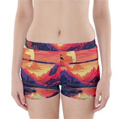 Tropical Landscape Island Background Wallpaper Boyleg Bikini Wrap Bottoms