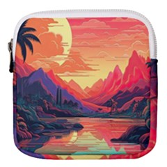 Tropical Landscape Island Background Wallpaper Mini Square Pouch