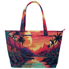 Tropical Landscape Island Background Wallpaper Back Pocket Shoulder Bag 