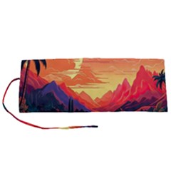 Tropical Landscape Island Background Wallpaper Roll Up Canvas Pencil Holder (s) by Ravend