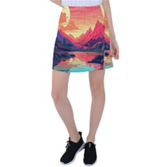 Tropical Landscape Island Background Wallpaper Tennis Skirt