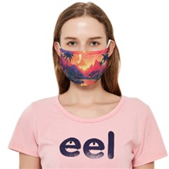 Tropical Landscape Island Background Wallpaper Cloth Face Mask (adult)