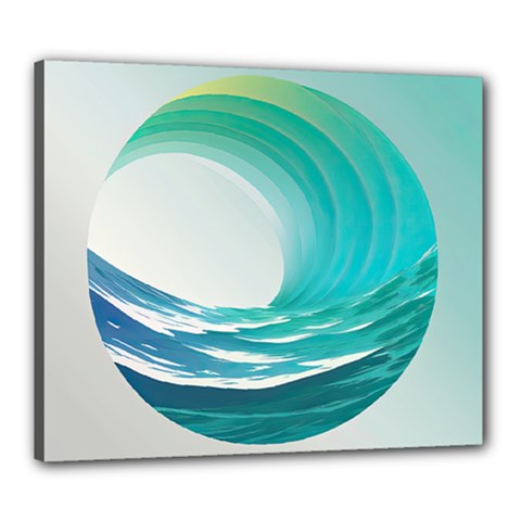 Tsunami Tidal Wave Wave Minimalist Ocean Sea Canvas 24  X 20  (stretched)