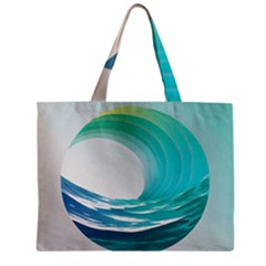 Tsunami Tidal Wave Wave Minimalist Ocean Sea Zipper Mini Tote Bag