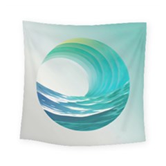 Tsunami Tidal Wave Wave Minimalist Ocean Sea Square Tapestry (small) by Ravend