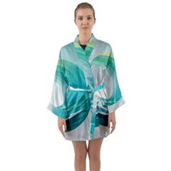 Tsunami Tidal Wave Wave Minimalist Ocean Sea Long Sleeve Satin Kimono