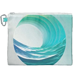 Tsunami Tidal Wave Wave Minimalist Ocean Sea Canvas Cosmetic Bag (xxxl) by Ravend