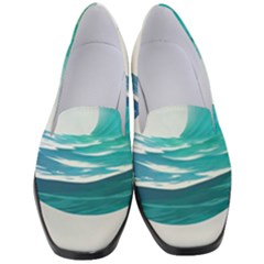 Tsunami Tidal Wave Wave Minimalist Ocean Sea Women s Classic Loafer Heels