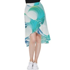 Tsunami Tidal Wave Wave Minimalist Ocean Sea Frill Hi Low Chiffon Skirt