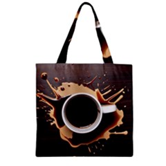 Coffee Cafe Espresso Drink Beverage Zipper Grocery Tote Bag by Ravend