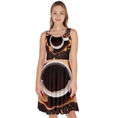 Coffee Cafe Espresso Drink Beverage Knee Length Skater Dress With Pockets