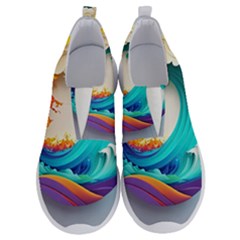 Tsunami Tidal Wave Waves Minimalist Ocean Sea No Lace Lightweight Shoes by Ravend