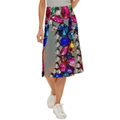 Colorful Diamonds Midi Panel Skirt by Sparkle