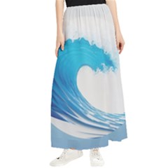 Wave Tsunami Tidal Wave Ocean Sea Water Maxi Chiffon Skirt