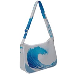 Wave Tsunami Tidal Wave Ocean Sea Water Zip Up Shoulder Bag