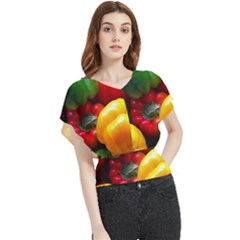 Colorful Capsicum Butterfly Chiffon Blouse